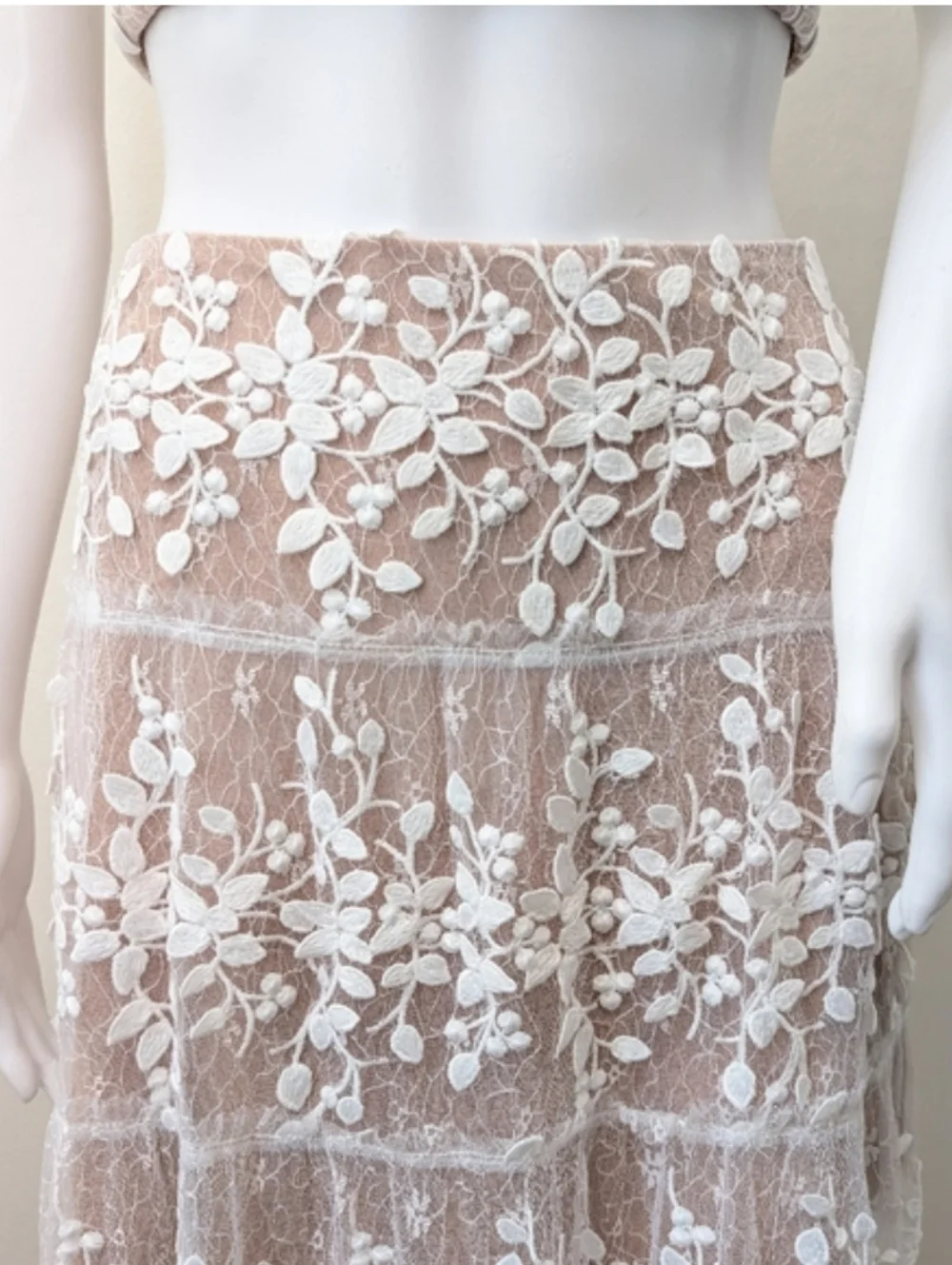 Bronx & Banco Megan Two-piece Set Top Skirt Lace White Size XS Wedding Bridal - Picture 12 of 16